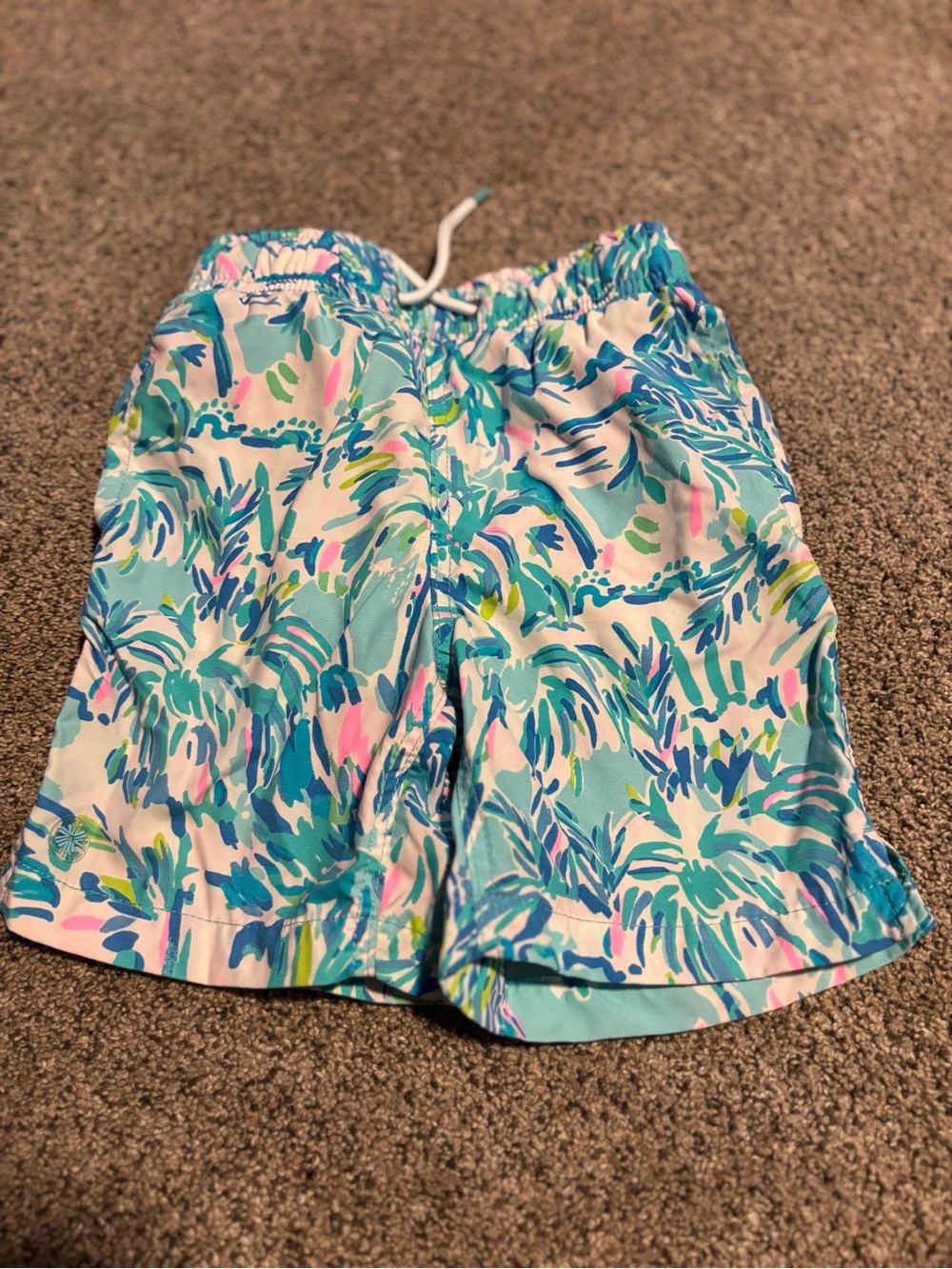 Lilly Pulitzer Aqua & Pink Tropical Print Bermuda Shorts